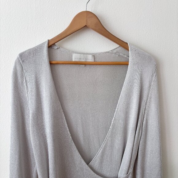 Michelle Mason Metallic Cross Wrap Sweater - Picture 5 of 8